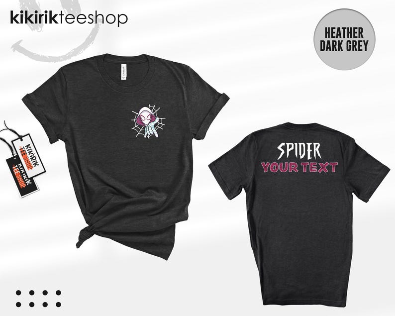 Custom Spider Gwen Shirt, Personalized Spiderman Sweatshirt, Matching Mom and Daughter Tee, Girls Spider Birthday Outfit, Custom Name Tee image 8