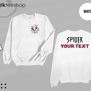 Custom Spider Gwen Shirt, Personalized Spiderman Sweatshirt, Matching Mom and Daughter Tee, Girls Spider Birthday Outfit, Custom Name Tee image 13