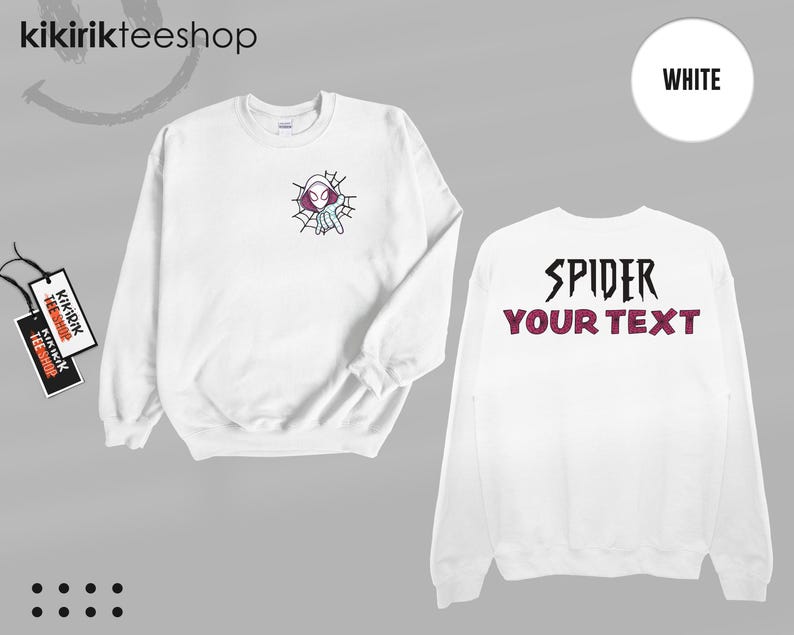 Custom Spider Gwen Shirt, Personalized Spiderman Sweatshirt, Matching Mom and Daughter Tee, Girls Spider Birthday Outfit, Custom Name Tee image 13
