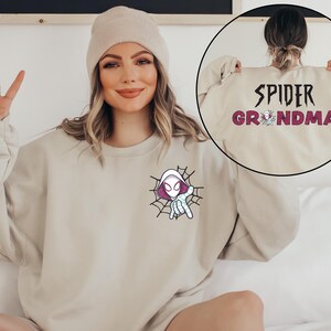 Custom Spider Gwen Shirt, Personalized Spiderman Sweatshirt, Matching Mom and Daughter Tee, Girls Spider Birthday Outfit, Custom Name Tee image 3
