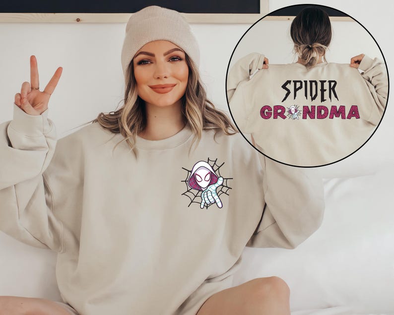 Custom Spider Gwen Shirt, Personalized Spiderman Sweatshirt, Matching Mom and Daughter Tee, Girls Spider Birthday Outfit, Custom Name Tee image 3