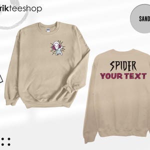 Custom Spider Gwen Shirt, Personalized Spiderman Sweatshirt, Matching Mom and Daughter Tee, Girls Spider Birthday Outfit, Custom Name Tee image 15