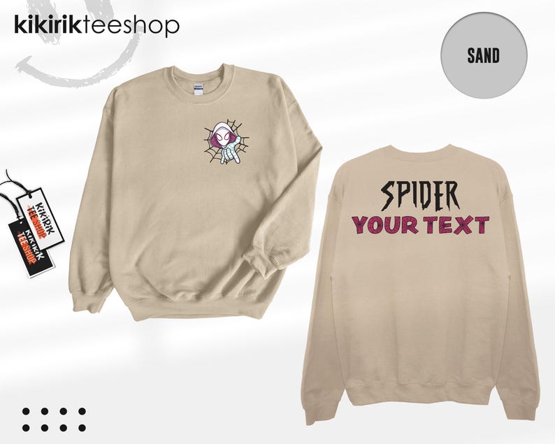 Custom Spider Gwen Shirt, Personalized Spiderman Sweatshirt, Matching Mom and Daughter Tee, Girls Spider Birthday Outfit, Custom Name Tee image 15