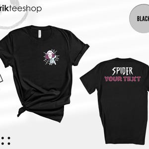 Custom Spider Gwen Shirt, Personalized Spiderman Sweatshirt, Matching Mom and Daughter Tee, Girls Spider Birthday Outfit, Custom Name Tee image 7
