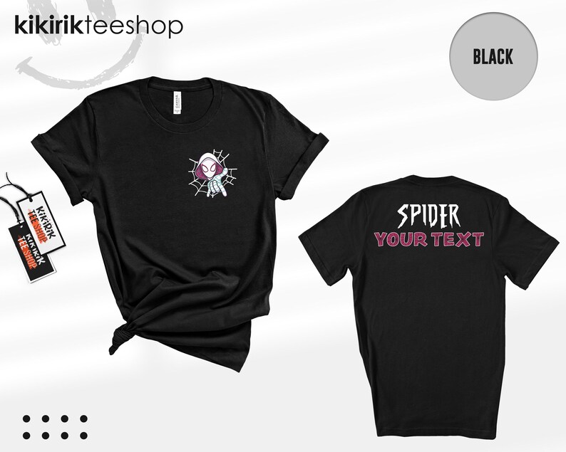 Custom Spider Gwen Shirt, Personalized Spiderman Sweatshirt, Matching Mom and Daughter Tee, Girls Spider Birthday Outfit, Custom Name Tee image 7