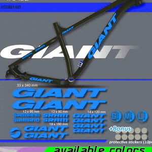 Giant bicycle frame sticker set. high quality, waterproof, do not fade. large selection of colors. Bicycle stickers