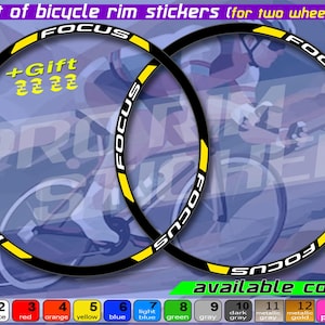 FOCUS set fietsvelgstickers. Voor 2 velgen aan beide zijden. hoge kwaliteit. Fietsstickers