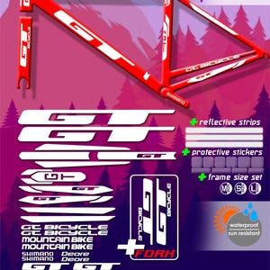 GT vinyl stickers, for the frame and fork of the bicycle. high quality