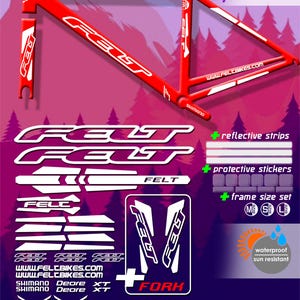 FELT vinyl stickers, for the frame and fork of the bicycle. high quality