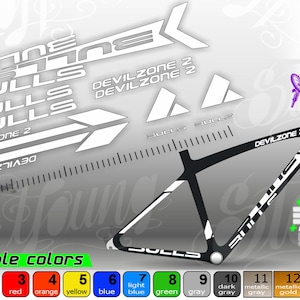 BULLS vinyl stickers, for the frame and fork of the bicycle. high quality. bicycle stickers