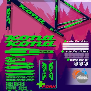 Kona vinyl stickers, for the frame and fork of the bicycle. high quality