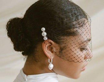 Birdie Black Birdcage Veil