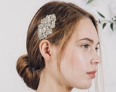 Silver rhinestone bridal hair comb, vintage style diamante wedding comb, art deco crystal hair comb - Bijoux