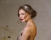 Mother of pearl flower wedding comb, statement pearl flower spray comb, large floral bridal hair comb - Iris