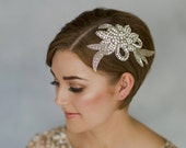 Silver rhinestone bridal hair comb, vintage style crystal bridal headpiece, 1930s style wedding comb - Vivien