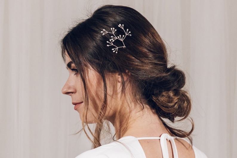 Celeste Celestial crystal or pearl bridal hair pins trio of rose gold silver or gold hair pins crystal or pearl wedding hair pin set