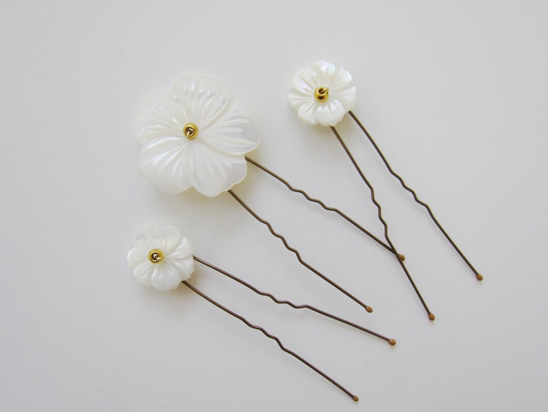 Bridal Flower Hair Pins Set Floral Wedding Plait Hair Pins Etsy UK