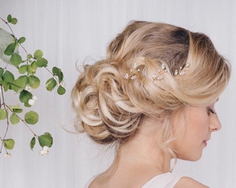 Swarovski cristal et perles épingles à cheveux de mariage, délicat cristal petites épingles à cheveux nuptiales, ensemble d'épingle à cheveux de mariage, trio de broches de cheveux nuptiales - Inde