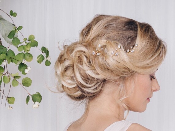 Hairpin Chrystal and pearl Crystal Wedding Hair Pins With Freshwater Pearls, Set of  main image 4