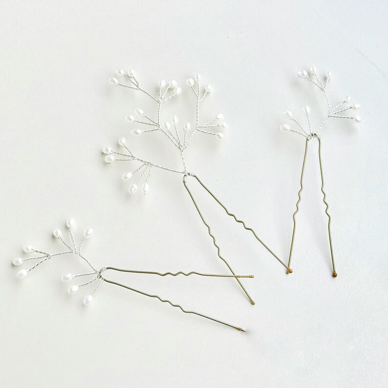 Celeste Celestial crystal or pearl bridal hair pins trio of rose gold silver or gold hair pins crystal or pearl wedding hair pin set