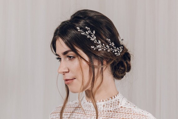 Swarovski Crystal and Pearl Bridal Hair Vine, Swarovski 