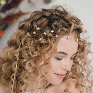 Horquillas de pelo de novia de cristal de estrella de lujo, horquillas de pelo de boda de cristal de estrella de Swarovski, juego de horquillas de oro o plata estrella imagen 5