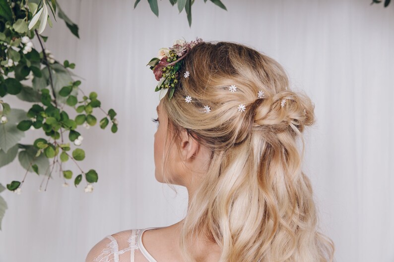 Daisy Flower Wedding Hair Pins Daisy Flower Bridal Hair Pins Etsy