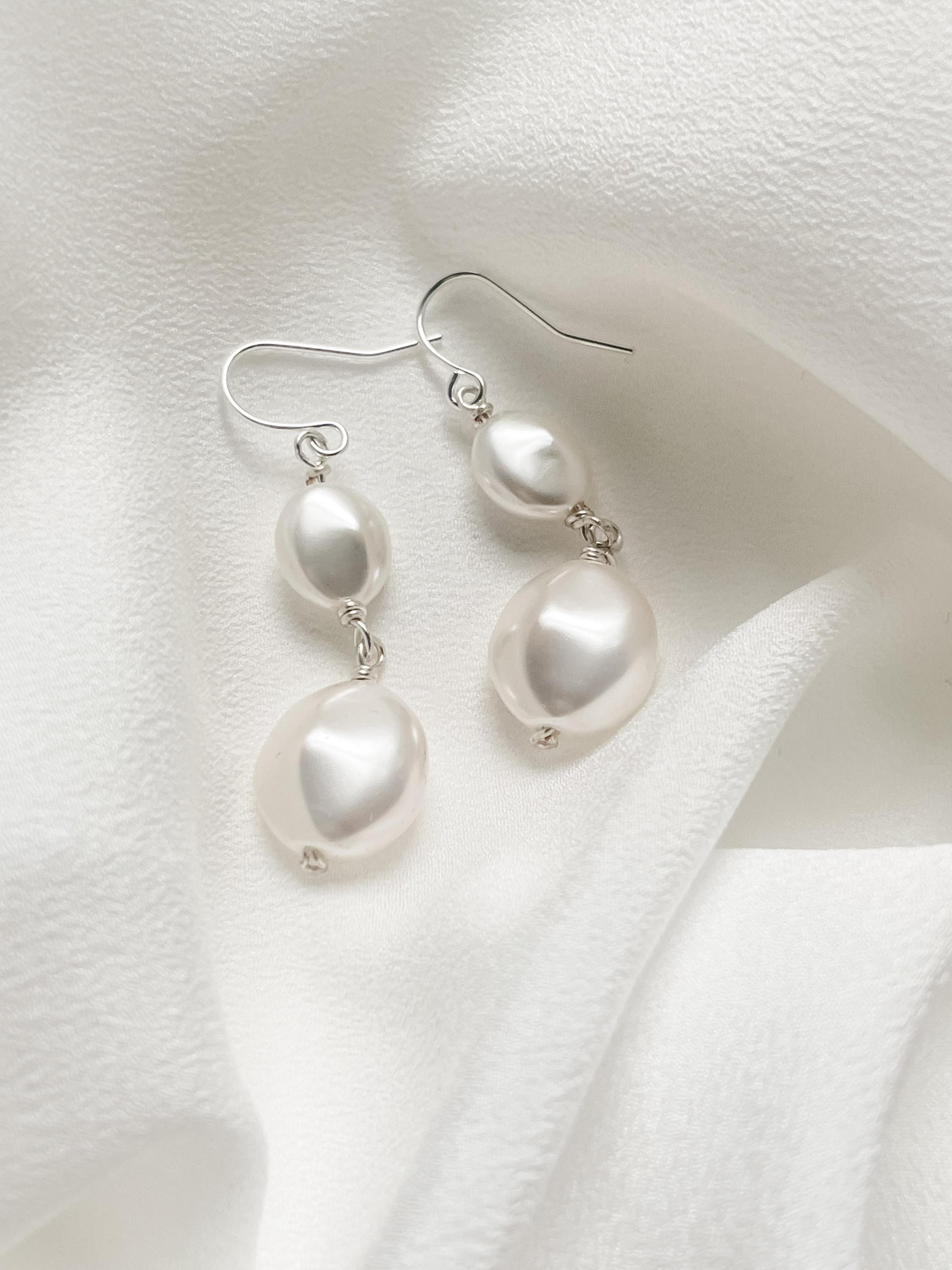 ミミ ヴィーガン バロック コインパール イヤリング ゴールド/シルバー - Etsy 日本