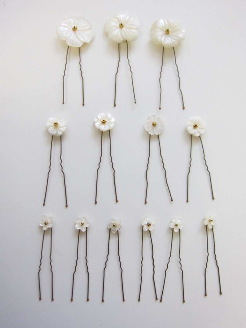 Bridal Flower Hair Pins Set Floral Wedding Plait Hair Pins Etsy UK