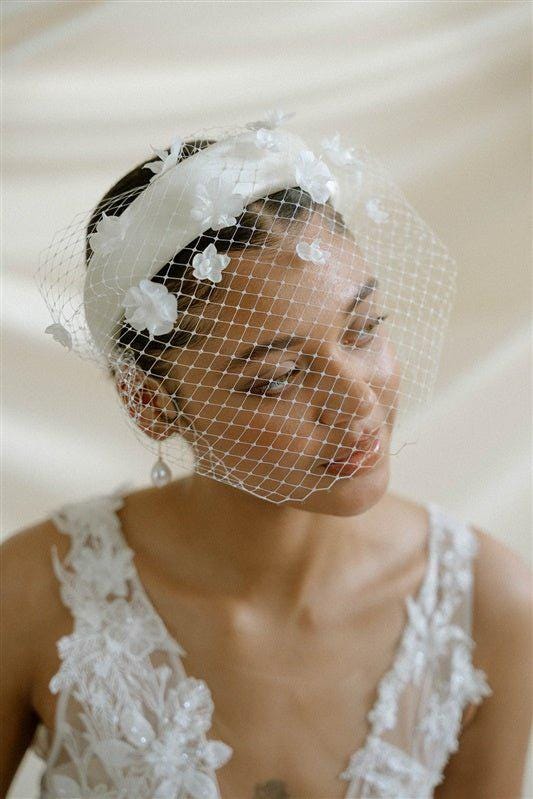Floral Birdcage Veil With Headband - Etsy display picture 1