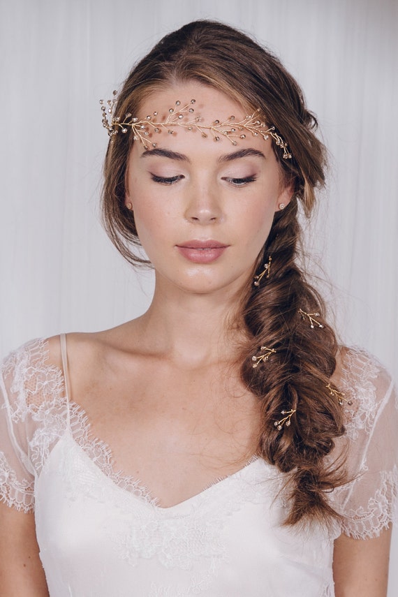 Simple Wedding Plait Hair Pins Small Rustic Bridal Hair Pins Etsy