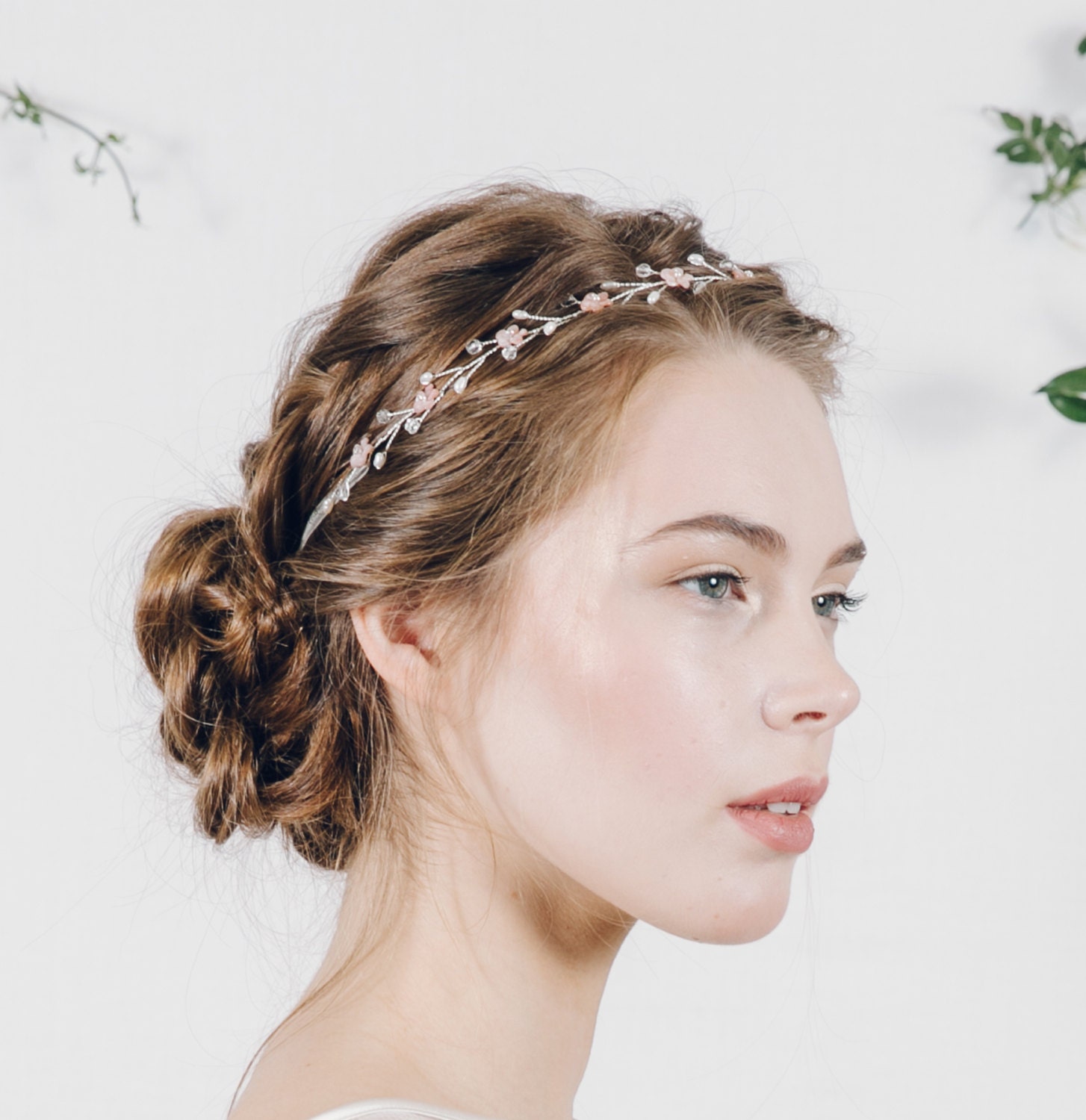 Audrey Pearl Headband Blush main image 0