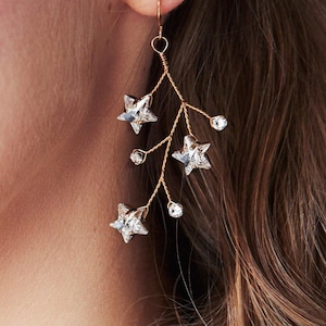 Lunaria Star Drop Celestial Earrings