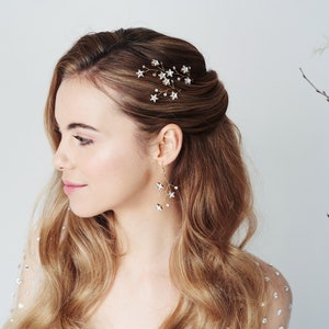 Constellation wedding hair pins, Celestial hair pins, Swarovski crystal star hair pins, Stardust hair pins, Crystal hair pin set Lunaria image 9