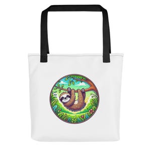 Sloth Tote Bag Animal Art for Tote Bag Accessories Holder Cartoon Art Ocean Art Gift