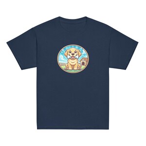 Kids Youth Golden Retriever Dog T-Shirt Shirts for Kids Ocean Animal Sea Original Art Unisex Gift Apparel