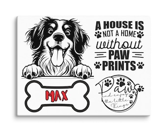 Personalized Custom Dog Canvas Decorative Wall Art 12x16 in. Funny 40 Breed Options Customized Dog Breed Name and Birth Year Print