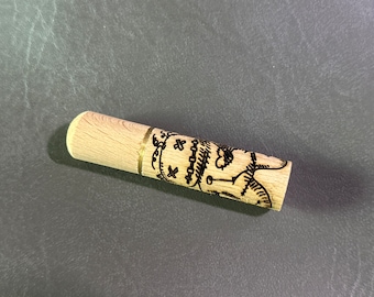 Laser Engraved Wooden Needle Holder wood design