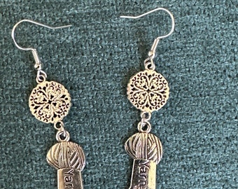 Earrings for Knitters and Crocheters! Yarn ball earrings! Knit or Crochet!