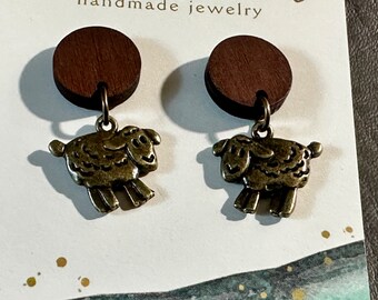 Earrings for Knitters and Crocheters! Sheep earrings! Knit or Crochet Jewelry