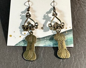 Earrings for Knitters and Crocheters! Yarn ball earrings! Knit or Crochet!