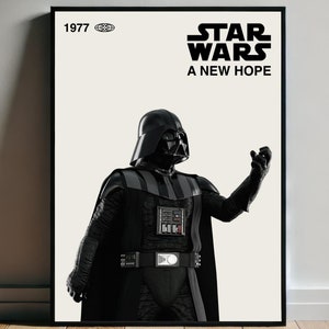 Darth Vader Poster Minimalist Star Wars Art Print Modern Wall Art Iconic Star Wars Gift for Fans Instant Download Sith Lord A New Hope