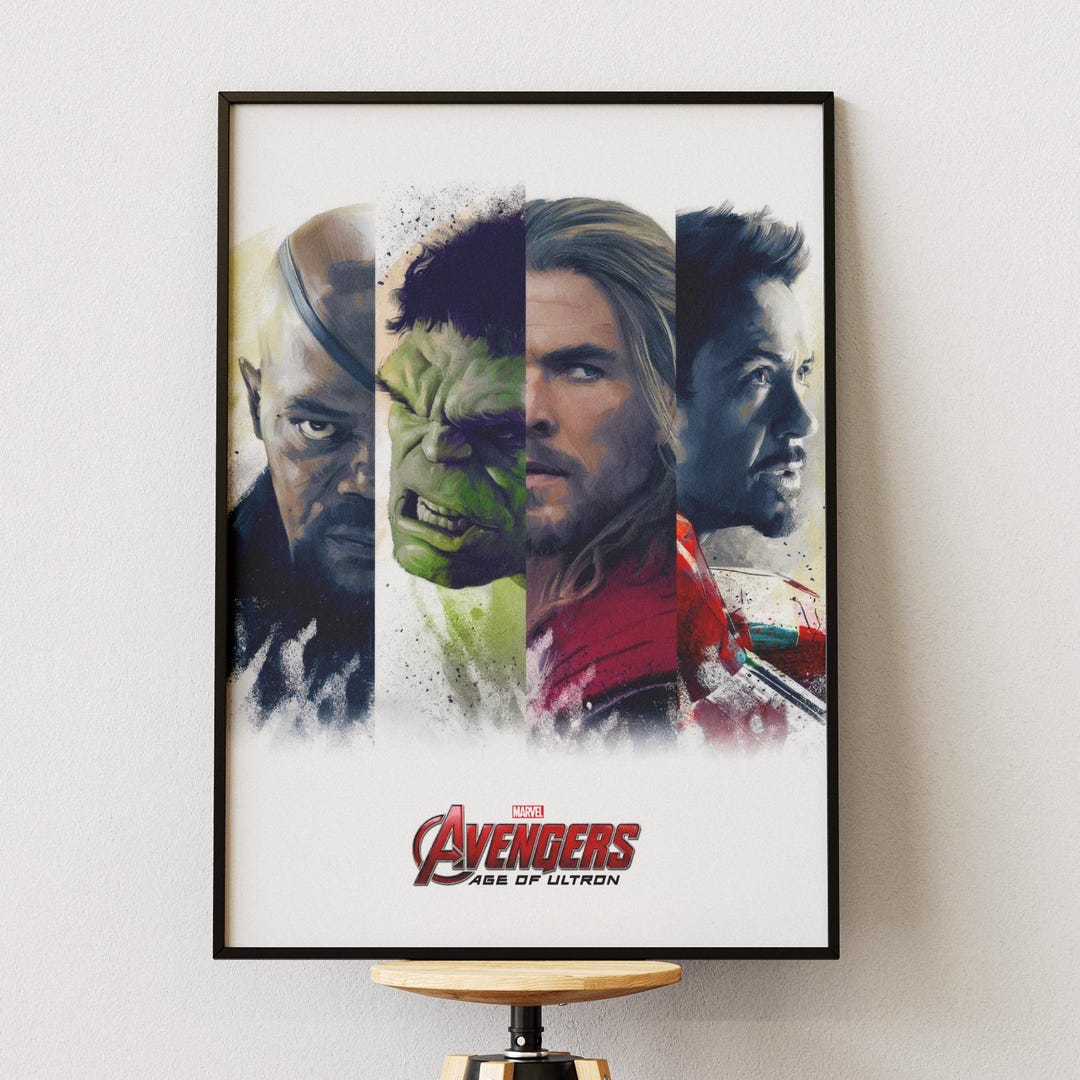 Avengers Poster Digital Download Iron Man Hulk Nick Fury Thor Portrait ...