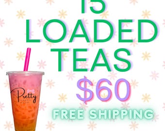 15 tés cargados. Mezcla de Liftoff, NRG y colágeno para llevar.