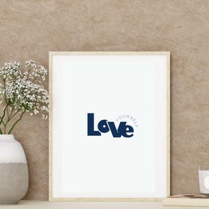 Love Yourself Positive Affirmation - Digital Download Print - Motivational Wall Art - Playful and Fun Typography Poster