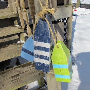 Set of 3 Wooden Buoys. Handmade Nautical Decor. Beach Decor. Lake Decor. Coastal Home Decor. Nautical Home Decor. Beach House Decor. image 3