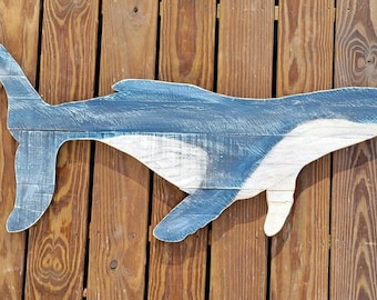 Wood Humpback Whale. Whale Wall Art. Reclaimed Wood Coastal Wall Art. Nursery Whale Wall Decor. Nautical Wall Decor. Beach House Decor