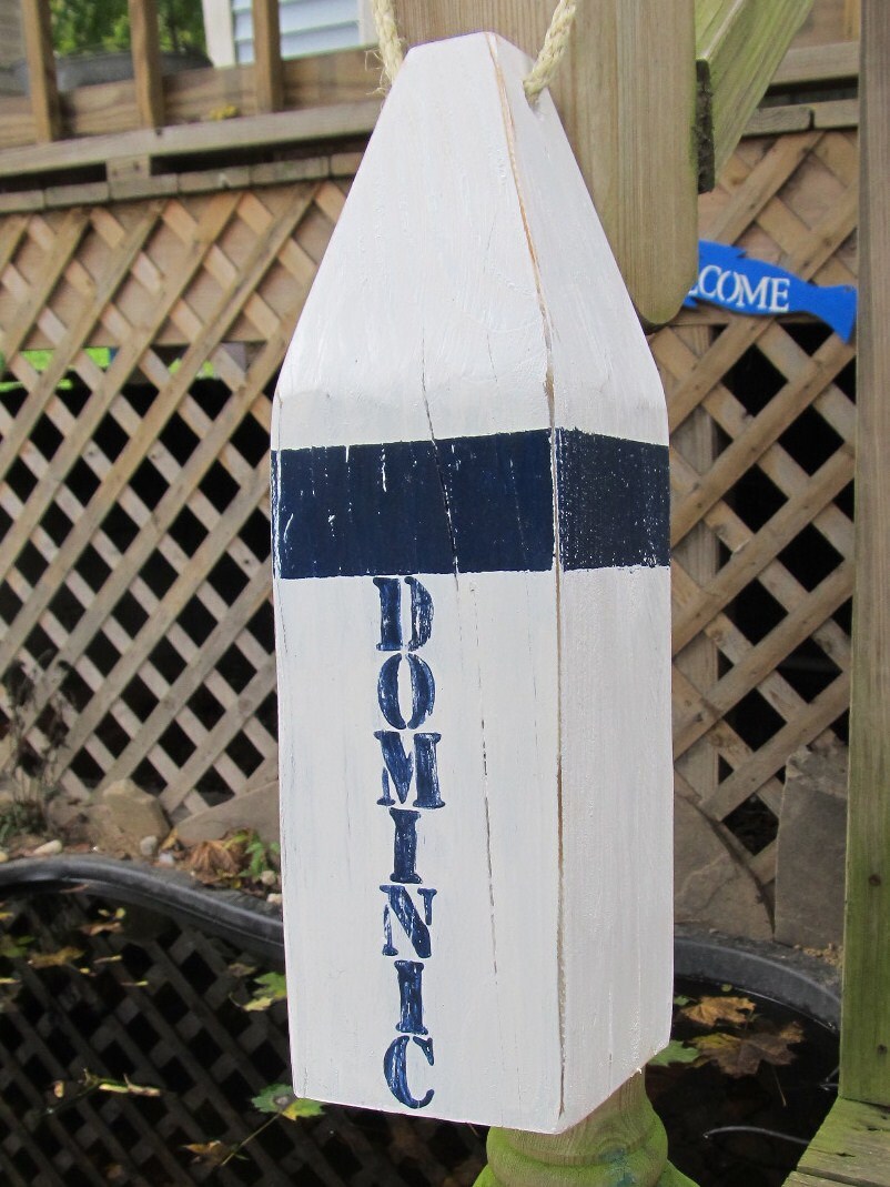 Custom 12" Wood Buoy: Personalized Nautical Decor