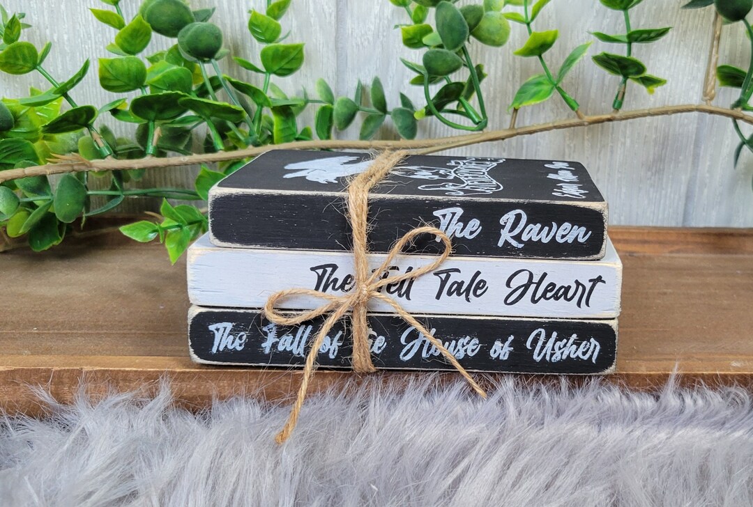 Edgar Allan Poe Book Stack: Gothic Halloween Tiered Tray Decor - Etsy