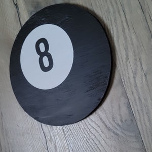 8 Ball Wood Sign: Pool Room Bar Decor